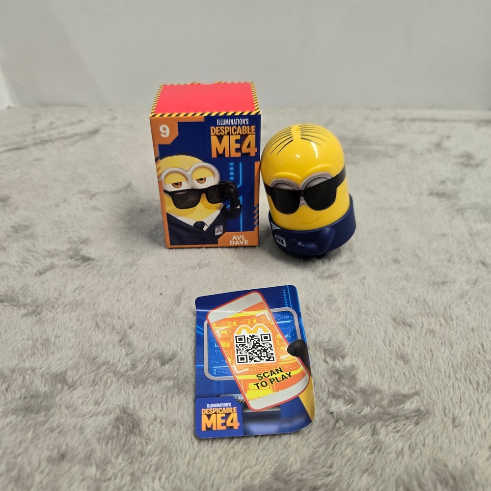McDonalds Happy Meal Toy Despicable Me 4 AVL Dave Minion Figure 9 2024 Box Card